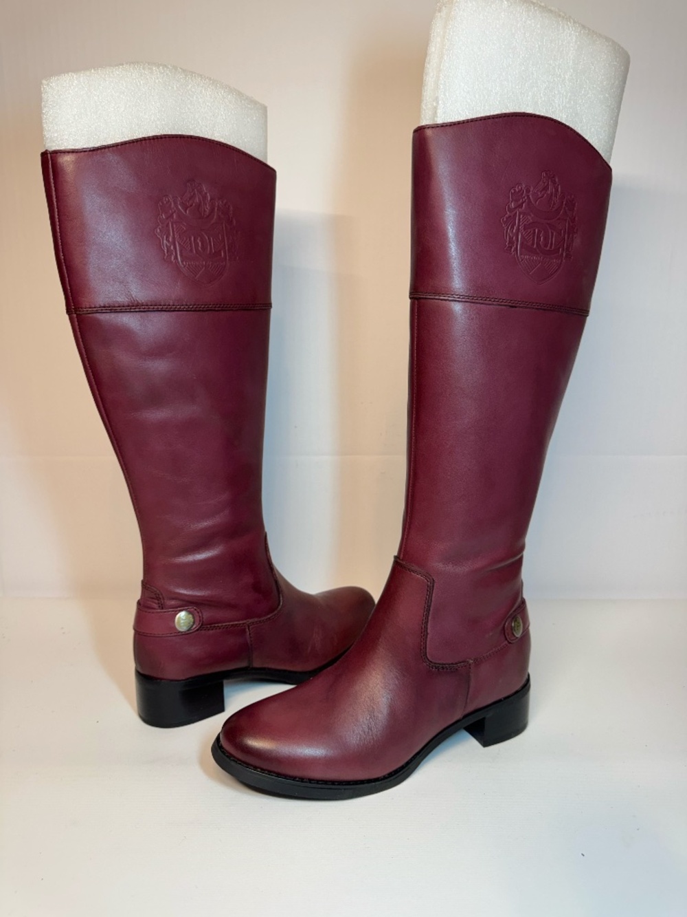 Etienne Aigner Burgundy Leather Knee High Riding Boots 6M Equestrian NIB